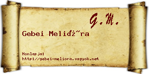 Gebei Melióra névjegykártya